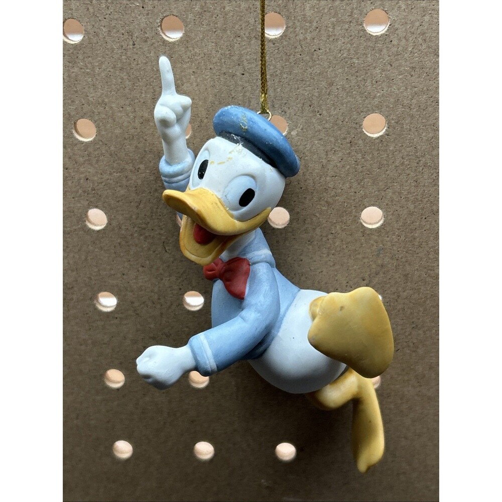 Disney Schmid Donald Duck Ornament 1989 Ceramic Bisque Vintage